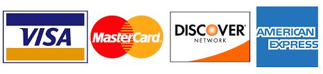 Visa's, Mster Card's, Discover Network's and American Express' Logos